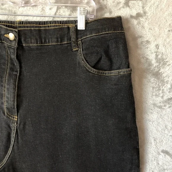 Blair Women Balck Jeans Size 20W Black Elastic Zipper Fly Grunge Plus Size - Picture 5 of 14